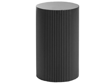 Side Table Black MDF Fluted Design Base  30 cm Modern Design Living Room Beliani