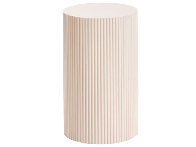 Side Table Off-White MDF Fluted Design Base  30 cm Modern Design Living Room Beliani