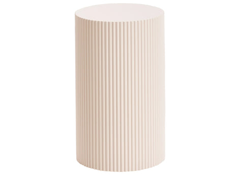 Side Table Off-White MDF Fluted Design Base  30 cm Modern Design Living Room Beliani