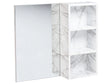 Bathroom Wall Mounted Cabinet with Mirrored Cupboard White Particle Board Marble Effect Melamine Finish Beliani