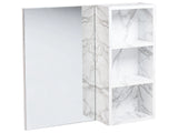Bathroom Wall Mounted Cabinet with Mirrored Cupboard White Particle Board Marble Effect Melamine Finish Beliani