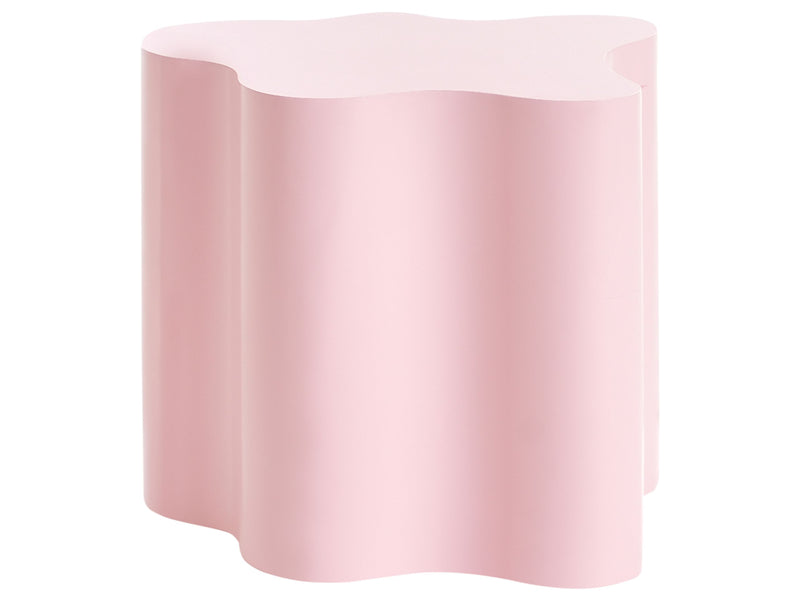 Side Table Pink MDF Irregular Design Base 40 x 45 cm Modern Design Living Room Beliani