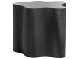Side Table Black MDF Irregular Fluted Design Base 40 x 50 cm Modern Design Living Room Beliani