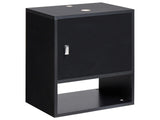 Bathroom Wall Mounted Washbasin Cabinet Black Particle Board Pre-Cut Holes for Basin Beliani