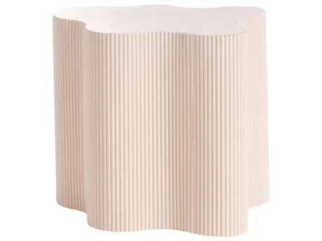 Side Table Off-White MDF Irregular Fluted Design Base 40 x 50 cm Modern Design Living Room Beliani