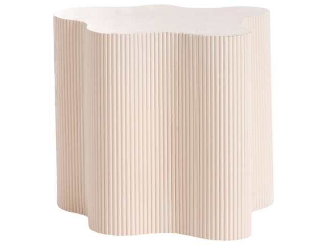 Side Table Off-White MDF Irregular Fluted Design Base 40 x 50 cm Modern Design Living Room Beliani