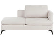 Chaise Lounge Light Beige Right Hand Polyester Fabric Upholstery with Decorative Cushion Metal Legs Modern Design Living Room Beliani
