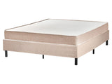 Divan Bed Beige Polyester Upholstery EU King Size 5ft3 Without Headboard Pocket Spring Mattress Bedroom Beliani