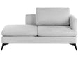 Chaise Lounge Light Grey Right Hand Polyester Fabric Upholstery with Decorative Cushion Metal Legs Modern Design Living Room Beliani