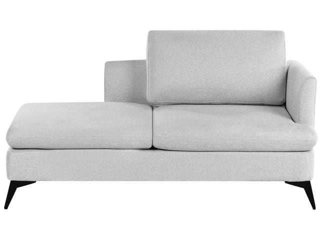 Chaise Lounge Light Grey Right Hand Polyester Fabric Upholstery with Decorative Cushion Metal Legs Modern Design Living Room Beliani
