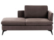 Chaise Lounge Brown Right Hand Polyester Fabric Upholstery with Decorative Cushion Metal Legs Modern Design Living Room Beliani