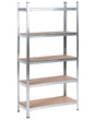 Shelf Metal Silver Outdoor Indoor Garden Garage Modern Design 5 Shelves Freestanding Garden Storage Beliani