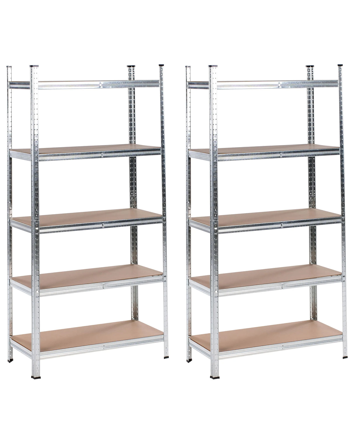 Set of 2 Shelf Metal Silver Outdoor Indoor Garden Garage Modern Design 5 Shelves Freestanding Garden Storage Beliani