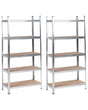 Set of 2 Shelf Metal Silver Outdoor Indoor Garden Garage Modern Design 5 Shelves Freestanding Garden Storage Beliani