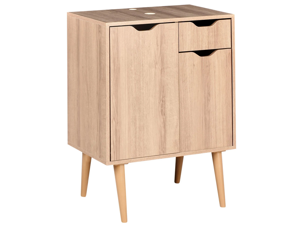 Washbasin Cabinet White MDP 60 x 80 cm Bathroom Storage with Shelf Beliani