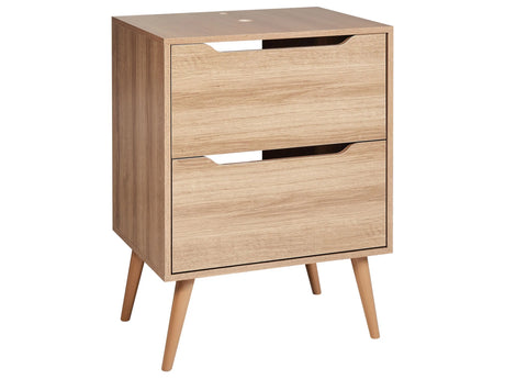 Washbasin Cabinet Light Brown MDP 60 x 80 cm Bathroom Storage with Drawers Beliani