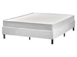 Divan Bed Light Grey Polyester Upholstery EU King Size 5ft3 without Headboard Pocket Spring Mattress Bedroom Beliani