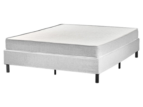 Divan Bed Light Grey Polyester Upholstery EU King Size 5ft3 without Headboard Pocket Spring Mattress Bedroom Beliani