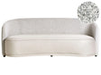 3 Seater Sofa Light Beige Two Fabrics Polyester Fabric Soft Textured Curved Design Modern Art Decor Style Beliani