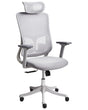 Office Chair Grey Mesh Upholstery Adjustable Armrests and Headrest Seat Height Adjustment Swivel Base Tilting Backrest Beliani
