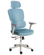 Office Chair Blue  Polyester Upholstery Adjustable Armrests and Headrest Sliding Seat Height Adjustment Swivel Base Tilting Backrest Beliani