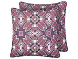 Set of 2 Outdoor Throw Cushions Purple Polyester 45 x 45 cm Pattern Garden Accessory Beliani