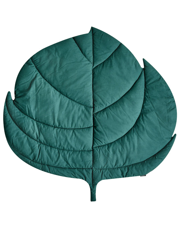 Kids Playmat Green Cotton Cover Leaf Shaped Quilted 110 x 110 cm Nursery Children Room Accessory Beliani