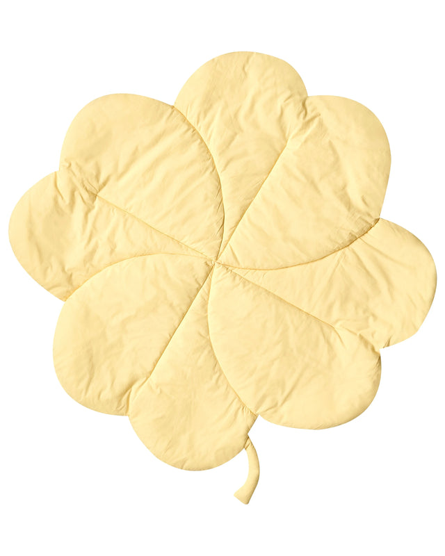 Kids Playmat Yellow Cotton Cover Clover Shaped Quilted 110 x 110 cm Nursery Children Room Accessory Beliani