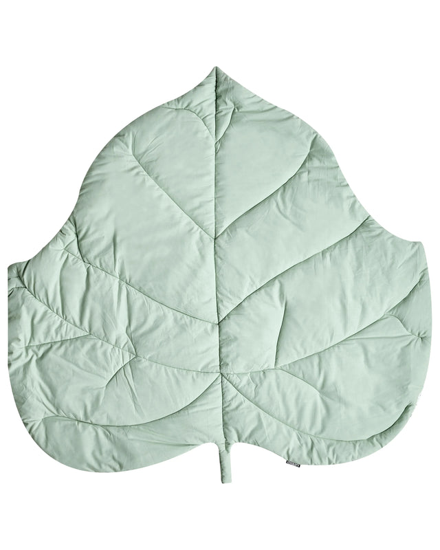 Kids Playmat Light Green Cotton Cover Leaf Shaped Quilted 110 x 110 cm Nursery Children Room Accessory Beliani