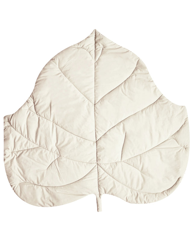 Kids Playmat Off-White Cotton Cover Leaf Shaped Quilted 110 x 110 cm Nursery Children Room Accessory Beliani