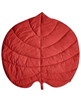 Kids Playmat Red Cotton Cover Leaf Shaped Quilted 110 x 110 cm Nursery Children Room Accessory Beliani