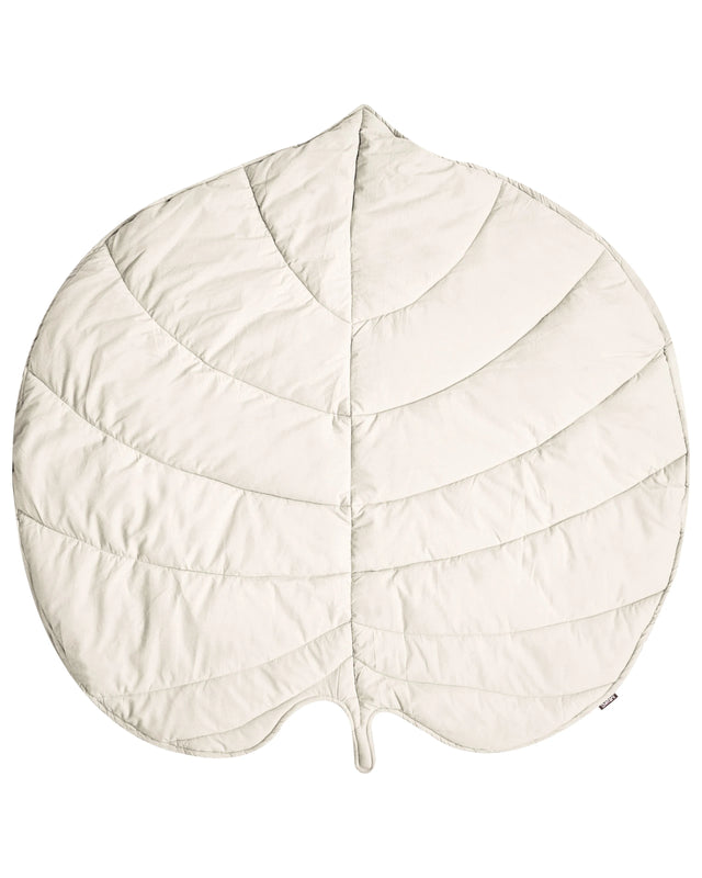 Kids Playmat Off-White Cotton Cover Leaf Shaped Quilted 110 x 110 cm Nursery Children Room Accessory Beliani