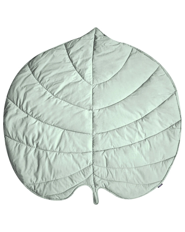 Kids Playmat Light Green Cotton Cover Leaf Shaped Quilted 110 x 110 cm Nursery Children Room Accessory Beliani