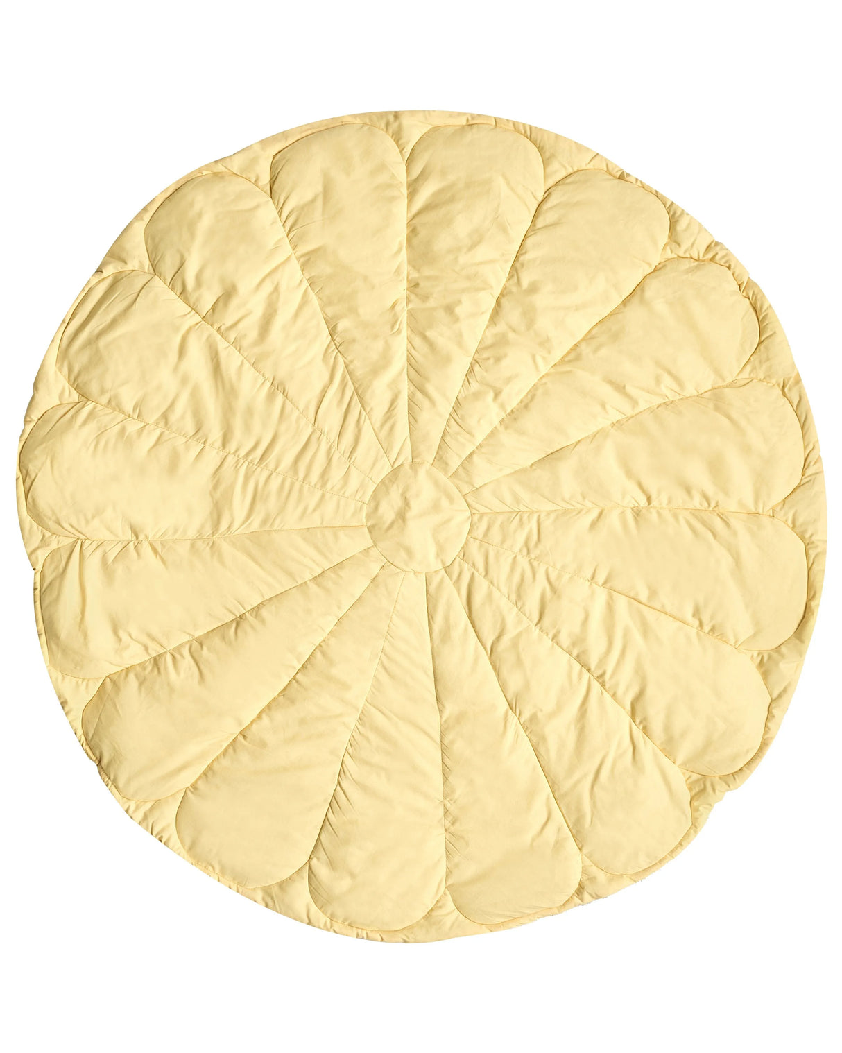 Kids Playmat Yellow Cotton Cover Flower Shaped Quilted 110 x 110 cm Nursery Children Room Accessory Beliani