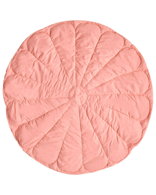 Kids Playmat Pink Cotton Cover Flower Shaped Quilted 110 x 110 cm Nursery Children Room Accessory Beliani