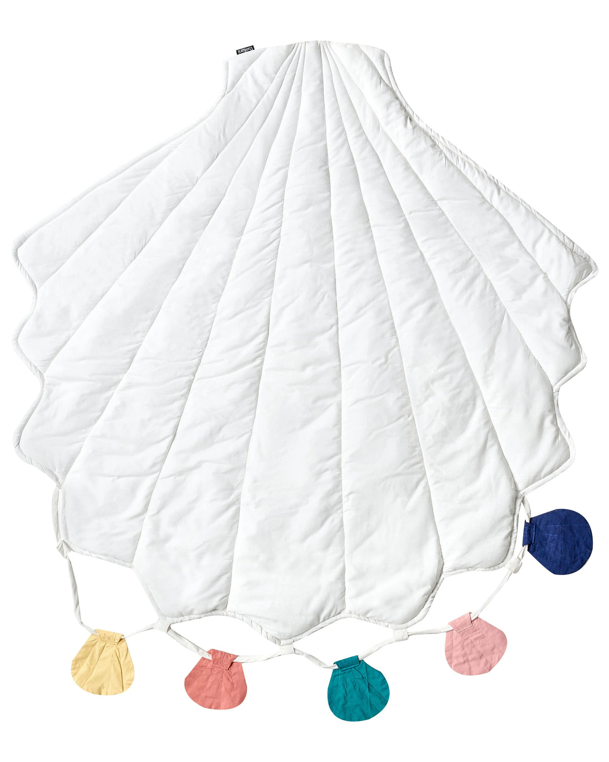 Kids Playmat White Cotton Cover Shell Shaped Quilted 110 x 110 cm Nursery Children Room Accessory Beliani