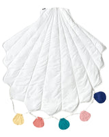 Kids Playmat White Cotton Cover Shell Shaped Quilted 110 x 110 cm Nursery Children Room Accessory Beliani