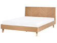 Wooden Bed Light Oak MDF Oak Veneer EU Double Size 4ft6 Classic Bed Frame Beliani