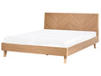Wooden Bed Light Oak MDF Oak Veneer EU King Size 5ft3 Classic Bed Frame Beliani