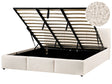 Ottoman Bed Off White Boucle Upholstery EU Super King Size 6ft Tufted Headboard Storage Function Beliani