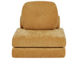 Sofa Pouffe Bed Mustard Fabric Upholstery Single Sleeper Fold Out Chair Bed with Cushion Modern Design Beliani