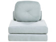 Sofa Pouffe Bed Light Blue Fabric Upholstery Single Sleeper Fold Out Chair Bed with Cushion Modern Design Beliani