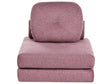 Sofa Pouffe Bed Pink Fabric Upholstery Single Sleeper Fold Out Chair Bed with Cushion Modern Design Beliani