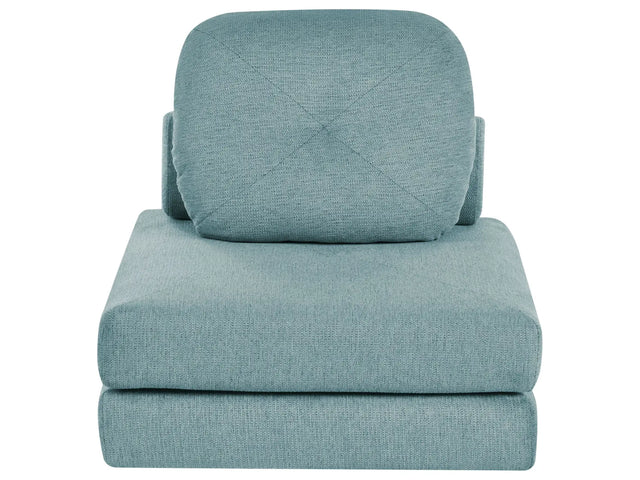 Sofa Pouffe Bed Mint Green Fabric Upholstery Single Sleeper Fold Out Chair Bed with Cushion Modern Design Beliani