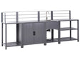 4 Piece Outdoor Kitchen Set Grey Aluminium Storage Cabinet Island Sink Outdoor Kitchen Cooking Station Beliani