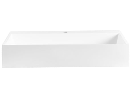 Hall Hung Wash Basin White Matt Finish Mineral Cast 500 x 380 mm Rectangular Bathroom Sink Beliani