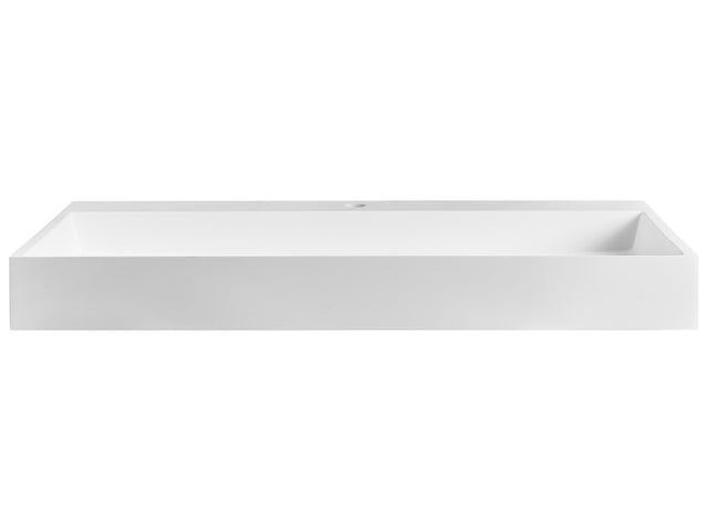 Hall Hung Wash Basin White Matt Finish Mineral Cast 1000 x 460 mm Rectangular Bathroom Sink Beliani