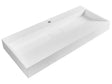 Hall Hung Wash Basin White Matt Finish Mineral Cast 1000 x 460 mm Rectangular Bathroom Sink Beliani