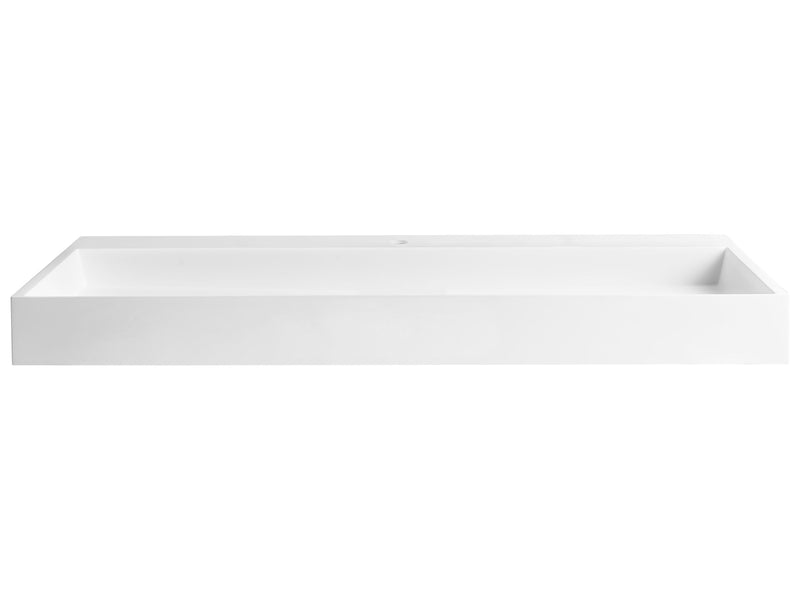 Hall Hung Wash Basin White Matt Finish Mineral Cast 1200 x 460 mm Rectangular Bathroom Sink Beliani