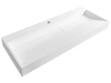 Hall Hung Wash Basin White Matt Finish Mineral Cast 1200 x 460 mm Rectangular Bathroom Sink Beliani